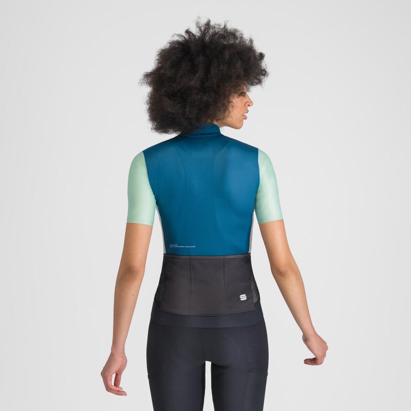 Sportful SUPERGIARA LOGO dámsky dres teal blue/lichen green 1