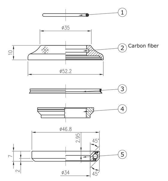 FSA hlavové zloženie NO.53 10mm carbon 1-1/4-OD 52.2 1