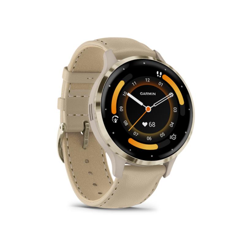GarminVENU 3S, French Gray/Soft Gold, Leather 2