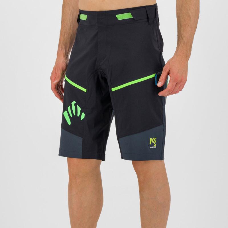 Karpos RAPID Baggy kraťasy čierne/tmavomodré/zelené fluo 5
