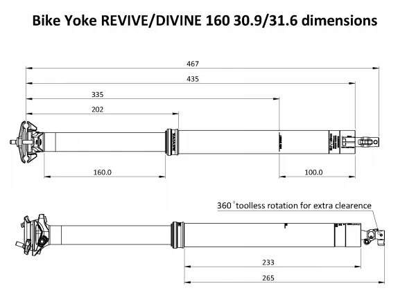 Bike Yoke teleskopická sedlovka Revive 2.0 160mm zdvih, Priemer: 31,6mm 4