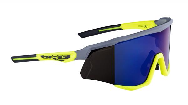 FORCE okuliare SONIC šedo-fluo, modro-fialové zrkadlové sklo 1
