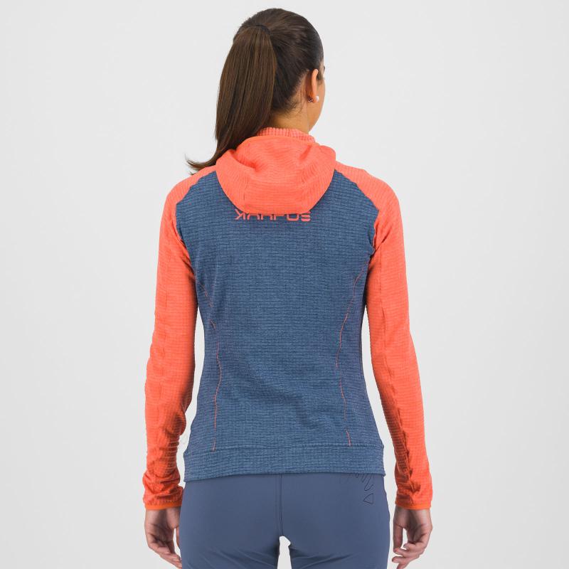 Karpos AMBRIZZOLA dámska mikina so zipsom Vintage Indigo/Hot Coral 4