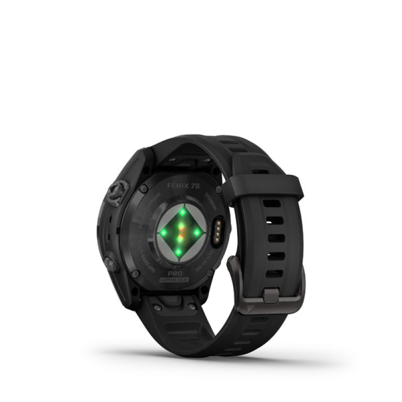 Garmin fenix 7S Pro Sapphire Solar, Carbon Gray DLC Titanium, Black Band 5