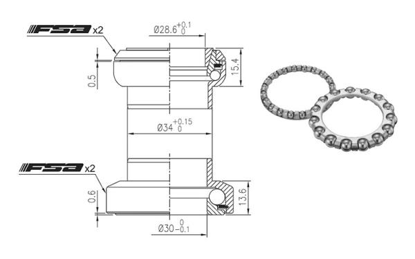 FSA hlavové zloženie The Pig 4mm alloy 1-1/8-OD 34 1