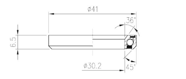 FSA ložisko hl. zloženia-ACB 873R 36°x45° 1-1/8 Black S MR054R-OD 41 2