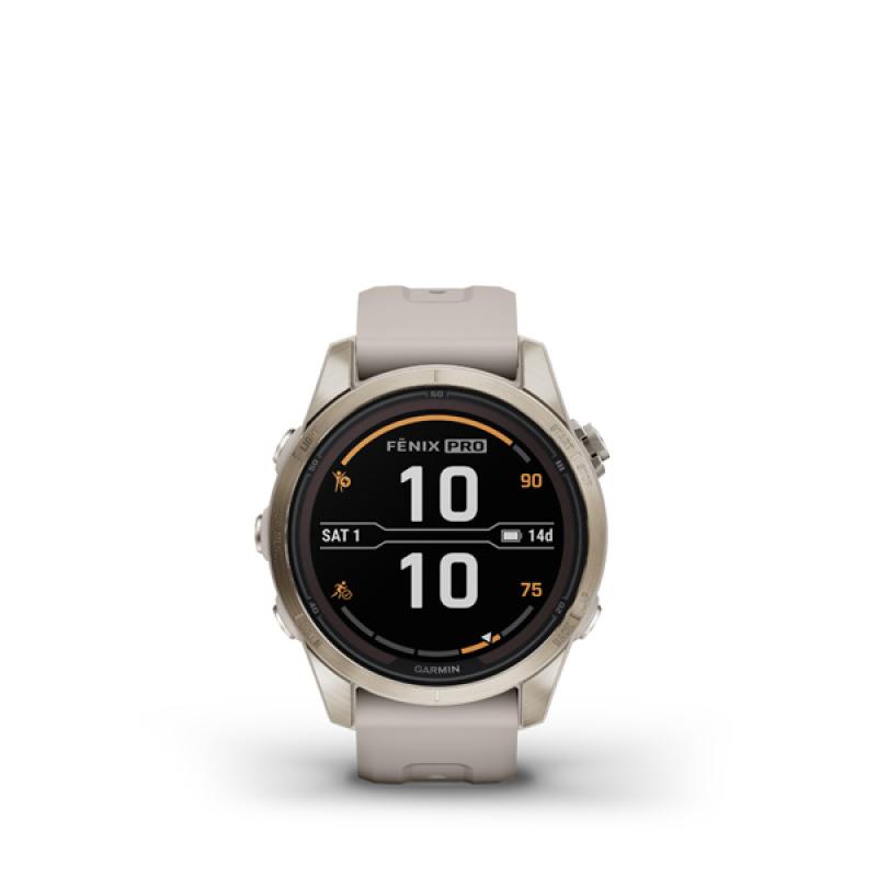 Garmin fenix 7S Pro Sapphire Solar, Soft Gold Stainless Steel, Light Sand Band 2
